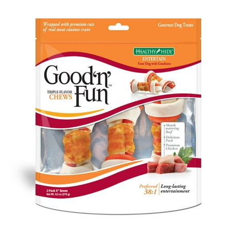 Good’n’Fun Triple Flavor Chews for Dogs, 6