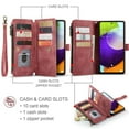thumbnail image 3 of CaseMe Case for Samsung Galaxy A52/A52S Wallet Case for Women Men, Fashion Durable PU Leather Magnetic Flip Lanyard Strap Wristlet Zipper Card Holder Wallet Phone Case for Galaxy A52/A52S 6.5",Red, 3 of 11
