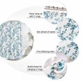 thumbnail image 3 of Small Stall Shower Curtain 36x78 Inch Narrow Half Size Teal Spring Floral Bath Curtains Bathroom Decor, Elegant Pastoral Flowers Waterproof Fabric Shower Curtain Set with Hooks 36 Inch, 3 of 7