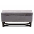 thumbnail image 6 of Baxton Studio Esther Modern and Contemporary Grey Velvet Fabric Upholstered and Dark Brown Finished Wood Storage Ottoman, 6 of 11