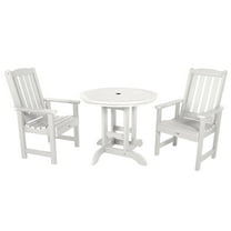 Highwood's 36" Round 3-pc Lehigh Dining Set - Dining Height, Outdoor, Eco-friendly, Synthetic Wood