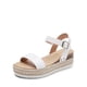thumbnail image 1 of Sandalias de Cuña DREAM PAIRS con Plataforma y Adorno de Rafia en Blanco, 1 of 7