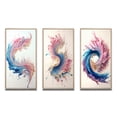 thumbnail image 2 of Designart "Swirling Multicolored Paint II" Modern Framed Wall Art Set Of 3 - Pink Abstract Spirals Frame Gallery Set For Office Decor, 2 of 6