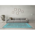 thumbnail image 3 of Ahgly Company Indoor Square Oriental Light Blue Traditional Area Rugs, 6' Square, 3 of 4