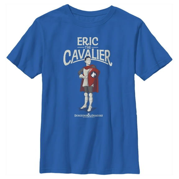 Boy's Dungeons & Dragons Eric the Cavalier Pose Cartoon  Graphic Tee Royal Blue X Large
