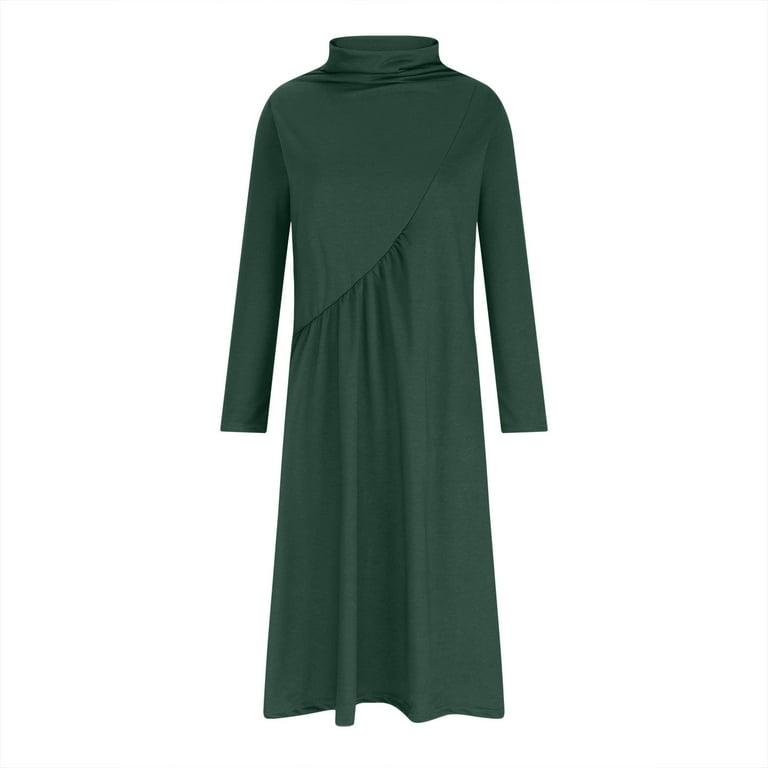 long sleeve turtleneck swing dress Swing Sweater Dress