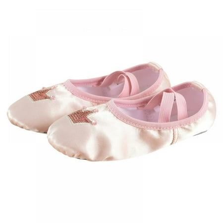 

Xmarks Girls Ballet Dance Shoes for Toddler/Little Kid Full Sole No-Tie Ballet Slippers Pink 01 US 13