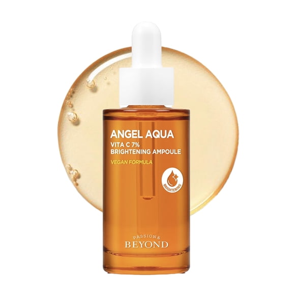 Evento de primavera BEYOND Angel Aqua Vita C 7% Ampolla (1.01fl oz) - Suero vegano de vitamina C para reducir las imperfecciones, uniformar el tono de la piel y cuidar la piel sensible. con 7% de pant