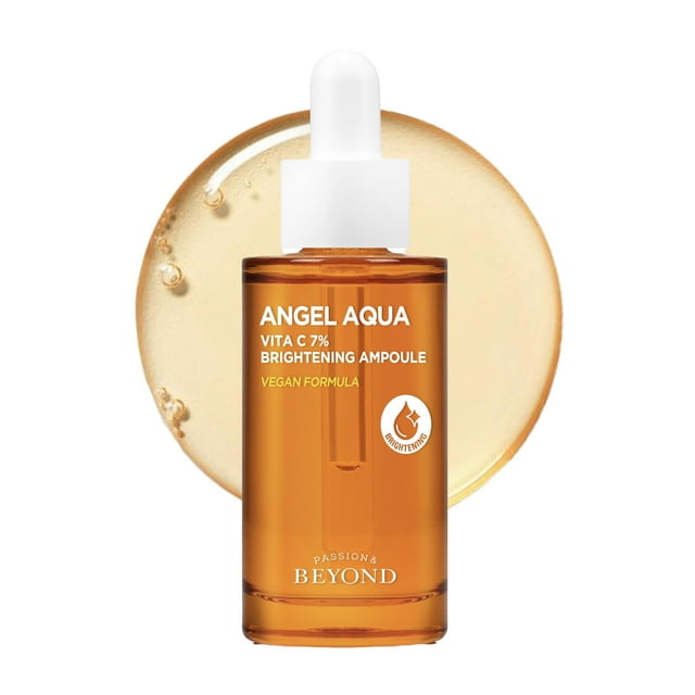 Evento de primavera BEYOND Angel Aqua Vita C 7% Ampolla (1.01fl oz) - Suero vegano de vitamina C para reducir las imperfecciones, uniformar el tono de la piel y cuidar la piel sensible. con 7% de pant