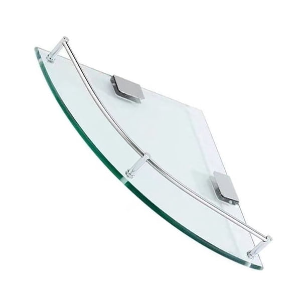 Monstrate Soporte de pared reforzado en forma de abanico para baño de vidrio con suspensión de estante de esquina Juegos de accesorios de baño Solocapa Espesar