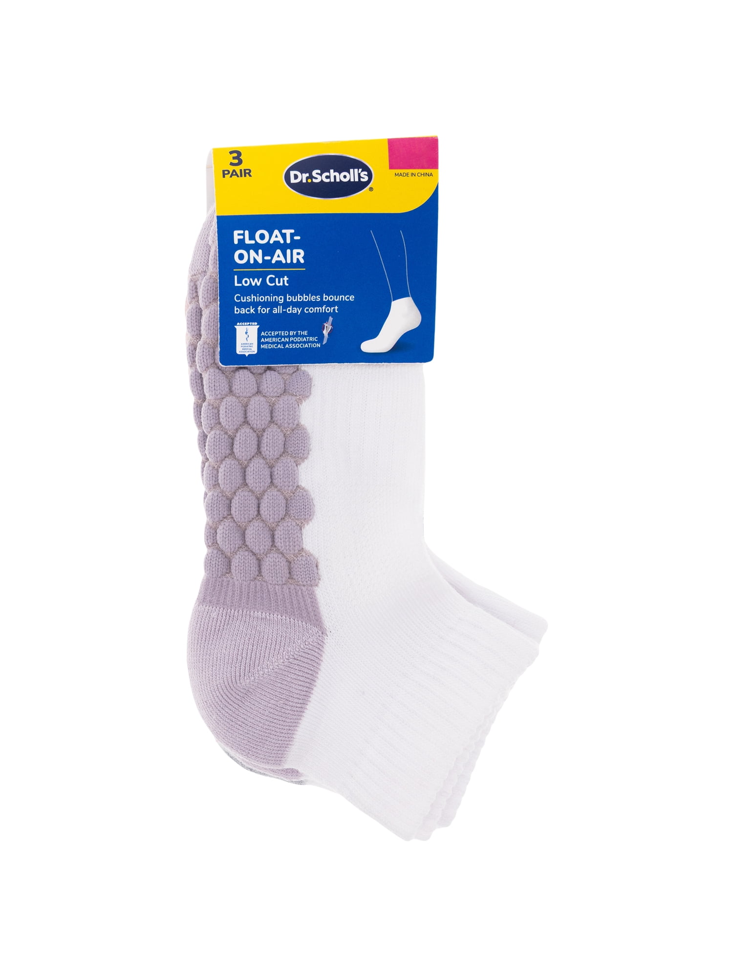Dr. Scholl's Women's Lowcut Float on Air Socks, 3 Pack, Size 4-10
