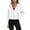 White, variant on Women Hoodies Solid Long Sleeve Sweatshirt Casual Zip Up Cropped Pullover Tops Fleece Lined Winter