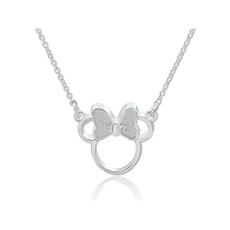 - Minnie Mouse Silhouette Sterling Silver Necklace 18 925