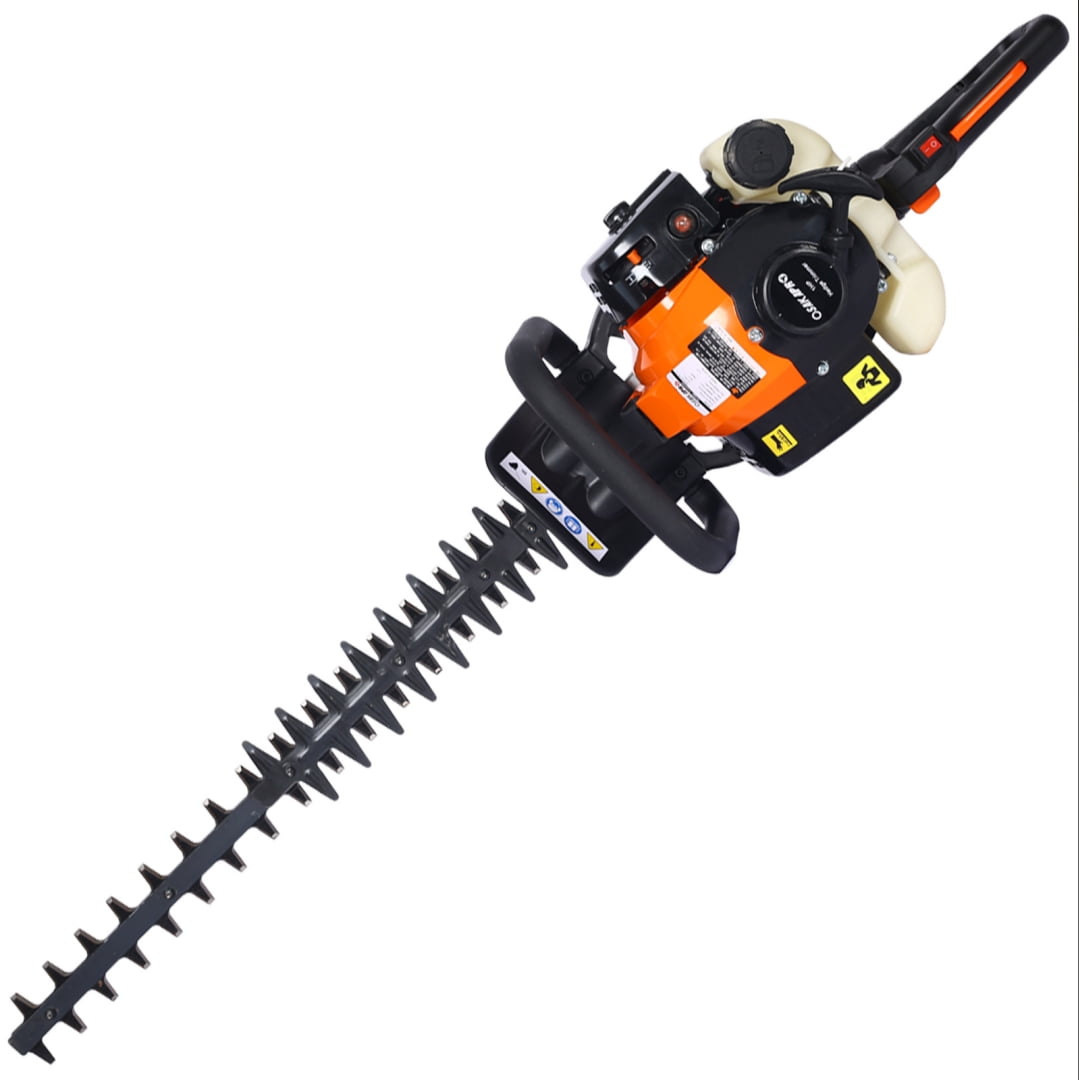 26cc 2-Cycle Gas Hedge Trimmer - 24" Double Sided Blade, Recoil Start, EPA Compliant - Lightweight, Low Noise