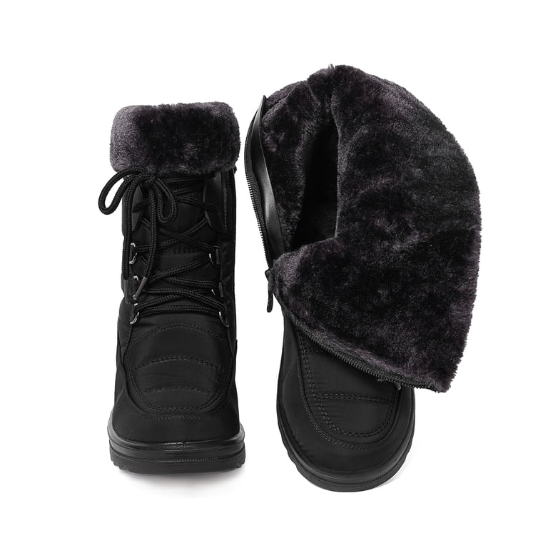 FAMITION Winter Snow Boots for Women Waterproof Warm Faux  display picture 3