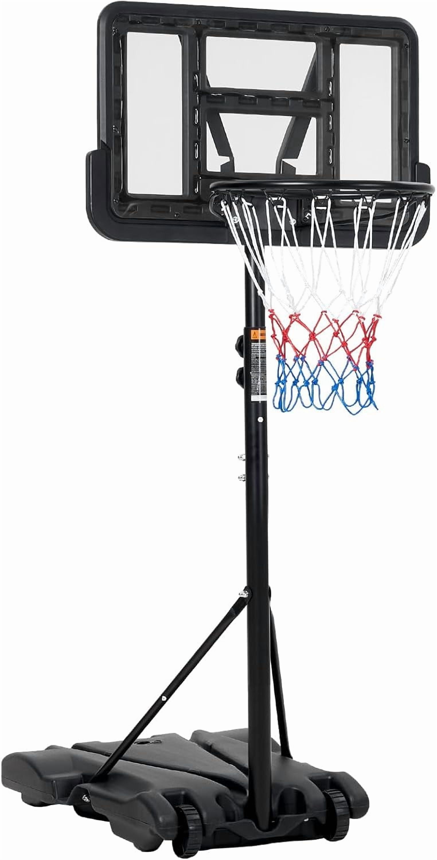 Lumiparty Kids Portable Basketball Hoop, Adjustable Height 5-7 FT, 28" Poolside Swimming Basketball Goal, for Indoor Outdoor, Black