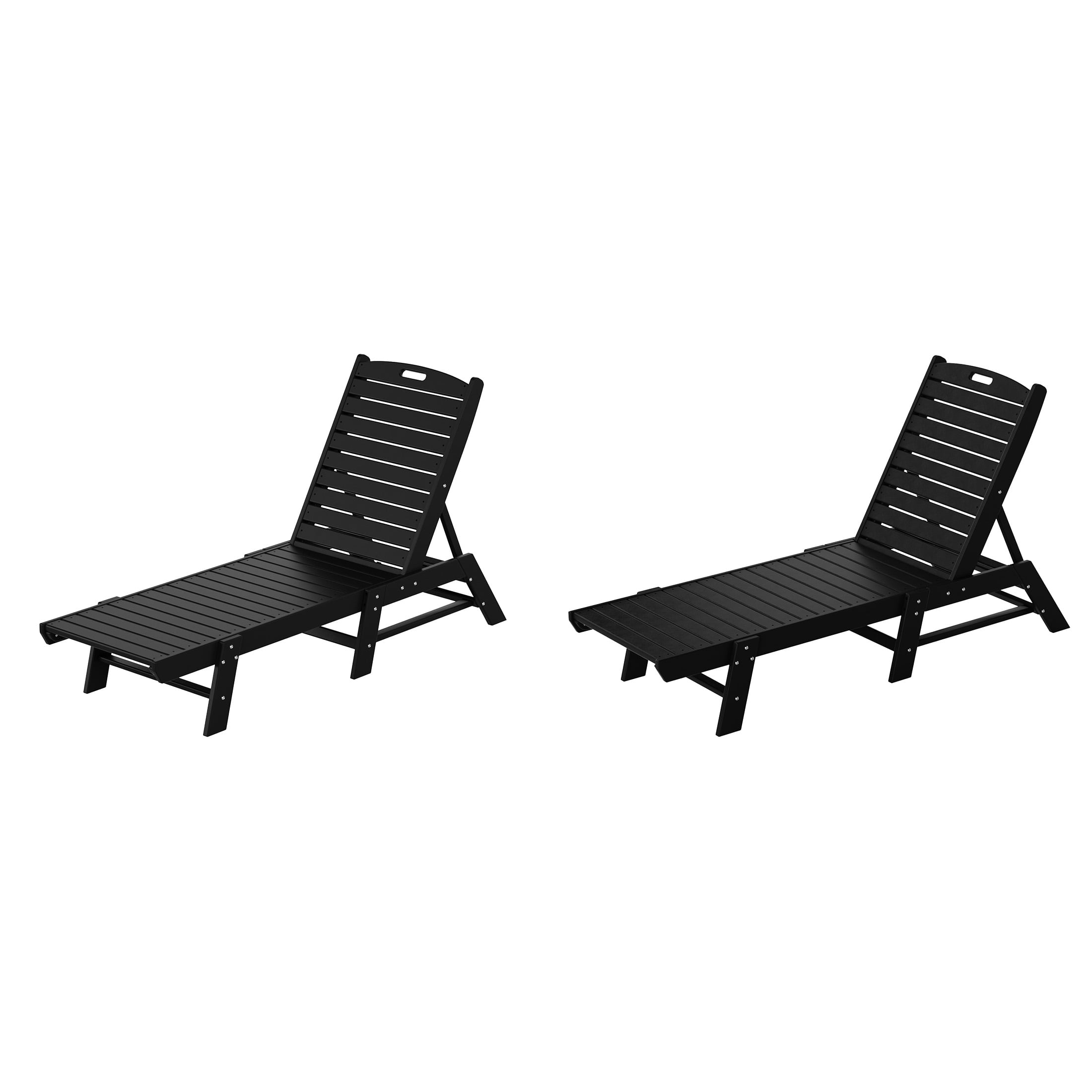 WestinTrends Malibu Outdoor Chaise Lounge Set of 2, All Weather Poly