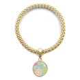 thumbnail image 1 of Pendentif Rond Peinture Fleur Verte en bracelet Chaîne de Bijoux, 1 of 3