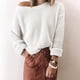 thumbnail image 1 of Pntutb moda mujer sólido manga larga Pullove Digaonl cuello Casual suéter tops Pntutb Pntutb-2226, 1 of 5
