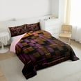 thumbnail image 3 of Feelyou Vintage Pixelate Miner Full Size Comforter Sets, Honeycomb Square Bedding Comforter Set, Chic Lattice Abstract Reversible Bedding Sets, Lightweight Room Decor, 3-Piece, 3 of 8
