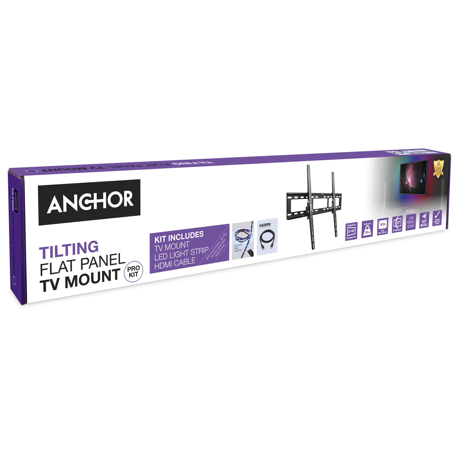 Anchor Fixed/Tilt TV Wall Mount Pack for 37-85 Inch TVs, TM35BVP