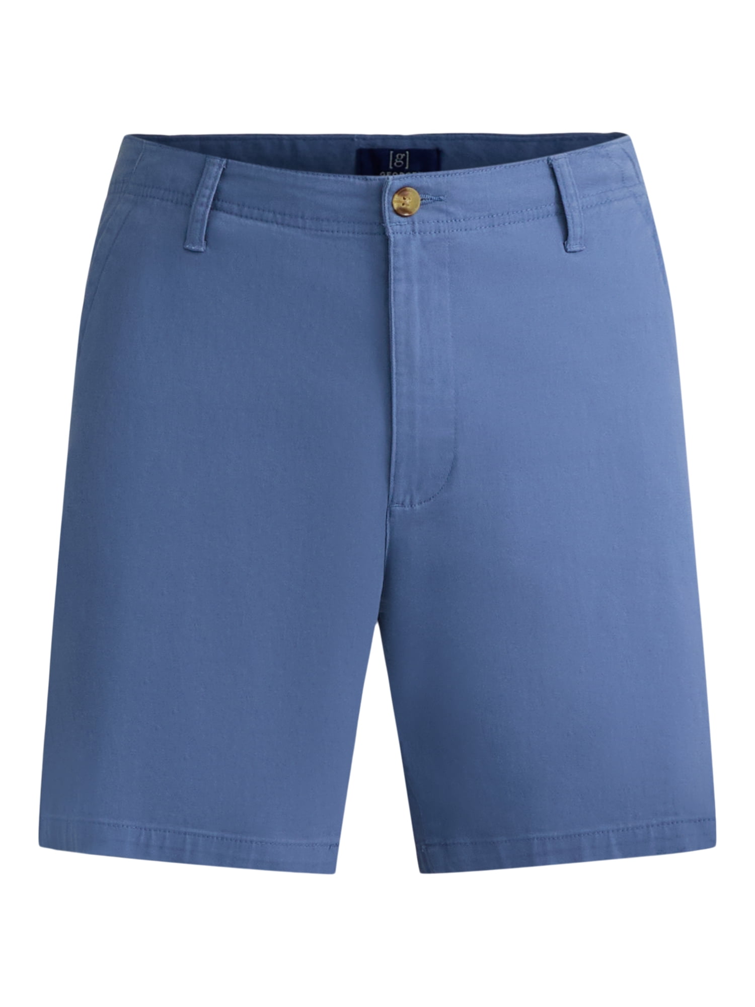 George Men's & Big Men's Relaxed Fit Stretch Twill Flat Front Shorts, 9" Inseam, Sizes 28-54