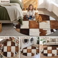 thumbnail image 6 of 3.3ft Washable Round Rug, Denim Cow Non-Slip Circle Area Rug for Entryway Bedroom, Western Cowboy Indoor Accent Floor Mat for Home Decor, 6 of 9
