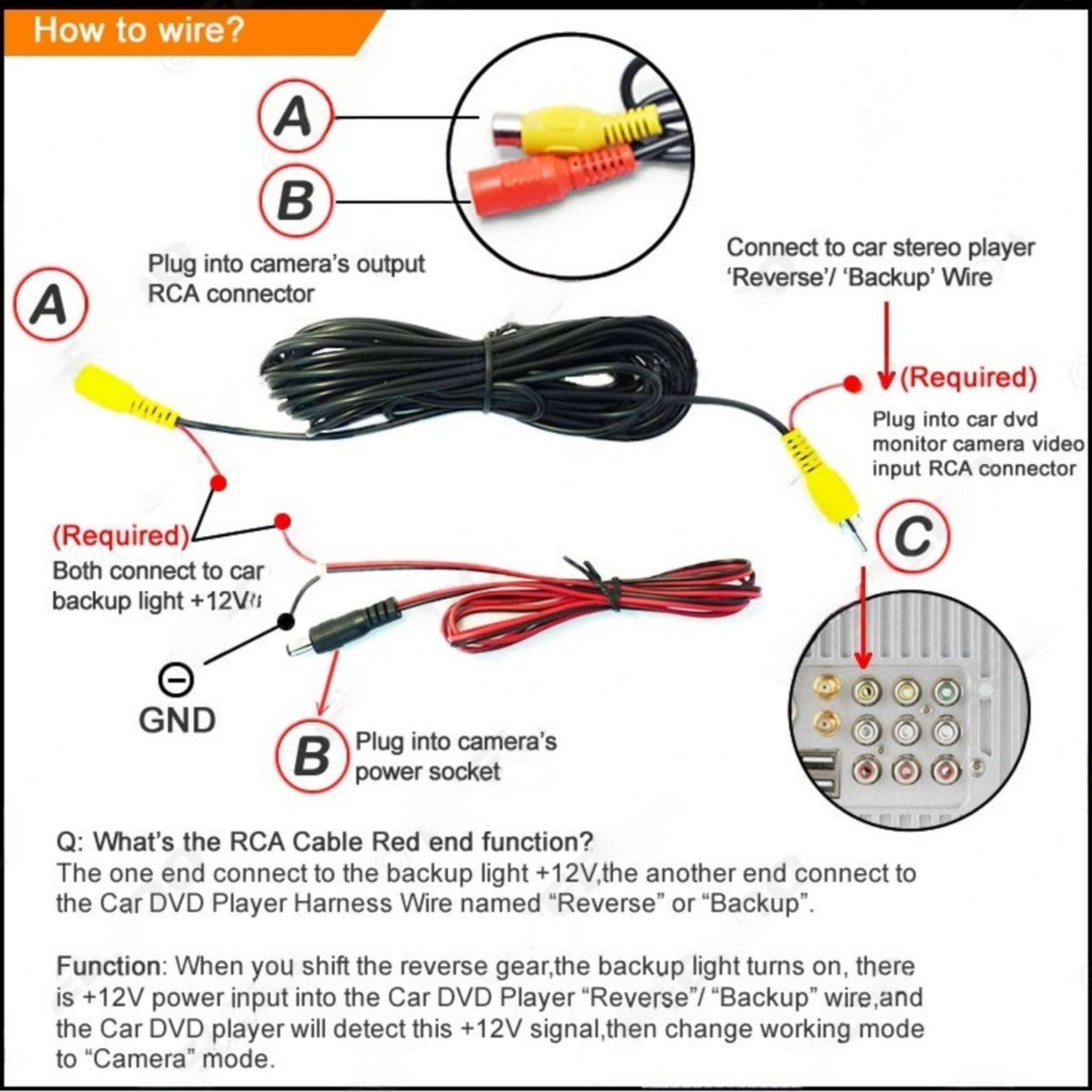 CL-Suitable for Mazda 6/CX-5/CX-7 reversing camera AHD night vision rearview car image LED light