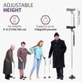 thumbnail image 4 of Bastón Allay para hombre y mujer: plegable, ajustable y plegable para personas mayores, con equilibrio, de pie, punta pivotante, resistente, con bolsa de viaje | Bastones para personas mayores - Plate, 4 of 5