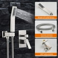 thumbnail image 5 of Shower Faucet Set Brushed Nickel 16" Rainfall Shower Head Combo Valve Kit System, 5 of 15