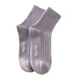 thumbnail image 3 of opolski 1 Pair Women Socks Mid-tube Japanese Style Solid Color High Elasticity Letter Decor Anti-slip Thickened Soft Warm Sweat-absorption Anti-shrink Sports Sock Purple, 3 of 8