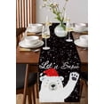 thumbnail image 4 of Black Bear Christmas Burlap-Cotton Table Runner 72 Inches Long,Xmas Snowflake Winter Farmhouse Table Runners,Outdoor Dining Tablecloths Decor for Baby Shower Party Wedding 14x72, 4 of 9