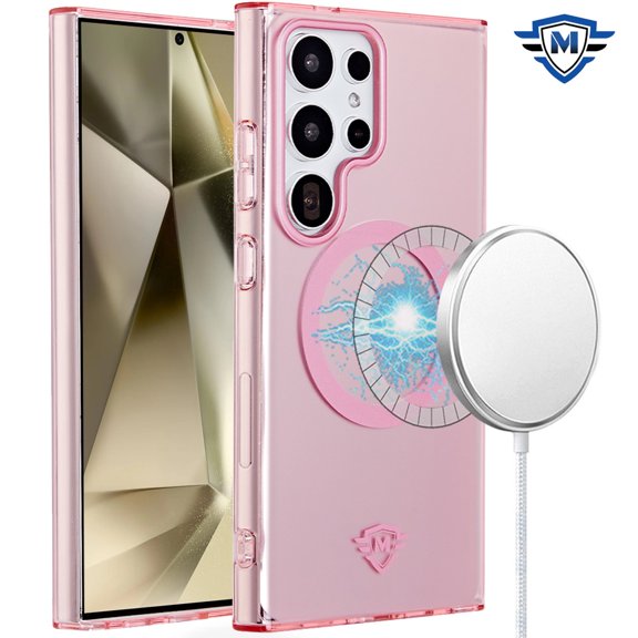 For Samsung Galaxy S24 Ultra Hybrid Slim TPU IMD Fashion Premium Recycled Eco-Friendly Magnetic Circle Compatible with MagSafe Cover ,Xpm Phone Case [ Matte Rose Pink ]