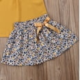 thumbnail image 5 of Seyurigaoka Baby Girls Summer Clothes Set Yellow Ruffle Chiffon Tops+Floral Skirt Outfits, 5 of 6
