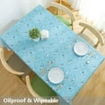 thumbnail image 5 of Heavy Duty Vinyl Table Cloth for Kitchen Dining Table Wipeable PVC Tablecloth for Rectangle Table (60'''' x 84'''', Green Leaves), 5 of 6