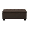 thumbnail image 6 of AC Pacific Tufted Upholstery Storage Bench with Matching Ottomans, Brown, 3pcs, 6 of 7