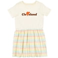 thumbnail image 3 of Inktastic Cleveland Heart Solid Orange Girls Toddler Dress, 3 of 5