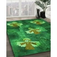 thumbnail image 2 of Ahgly Company Indoor Round Patterned Deep Emerald Green Area Rugs, 5' Round, 2 of 6