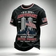 thumbnail image 2 of Yfalhf Men's Vintage 911 25th Anniversary Memorial Never Forget American Flag Faith Hope Courage Tshirt Dark Gray XL, 2 of 4