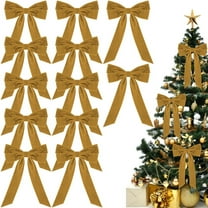 12 Pcs Velvet Bows with Twist Tie, 13x9 Inch Pre-Tied Vintage Christmas Velvet Ribbon Bows for Treat Bags Gift Wrapping Basket Wedding Baby Shower Brithday Party