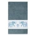 thumbnail image 2 of Authentic Hotel and Spa  Turkish Cotton Elephants Embroidered Teal Blue Bath Towel, 2 of 3