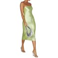 thumbnail image 3 of Biekopu Women's Summer Satin Tube Dress,Sleeveless Strapless Solid Color Bodycon Long Dress, 3 of 9