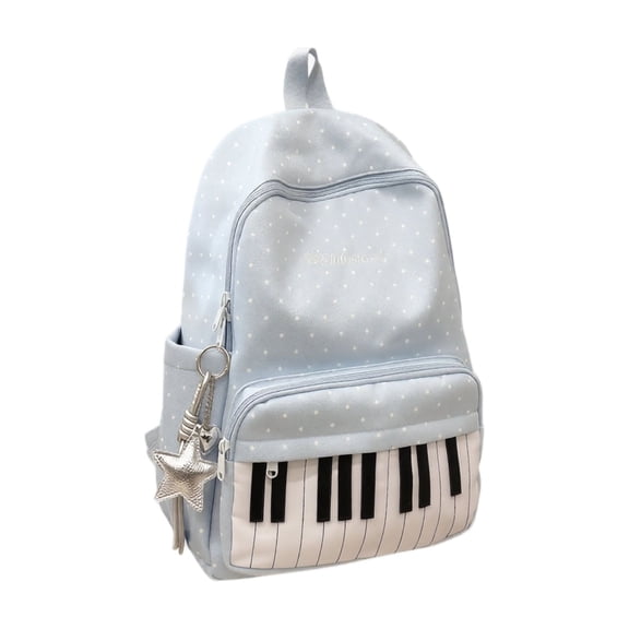 Piano Backpack for Girls Cute Black Polka Dot Y2k Backpack for Kids | Piano Backpack With Wide Padded Lightweight Adjustable Straps,Back to School Backpack for Teens 8-13