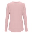 thumbnail image 5 of VISALY Long Sleeve Shirts Pullover Sweatshirts V Neck Waffle Knit Sweatshirt Oversized Sweatshirt Lightweight Fashion Sweatshirt Basic Sweatshirts Tunic Tops Pink Xxl, 5 of 8