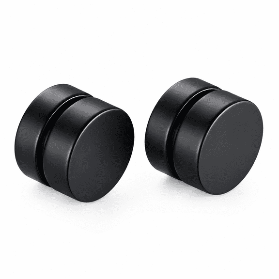 AURENIX 1 Pair Magnet Round Clip on Magnetic Ear Stud Earrings No Piercing Men Women