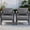 Gray Bar shape Arm, variant on DELMANGO 2 Pieces Outdoor Furniture Patio Chairs, All Weather Patio Dining Chairs, Outdoor Bistro Armchairs with Cushions, for Conversation, Porch, Deck, Balcony, Grey
