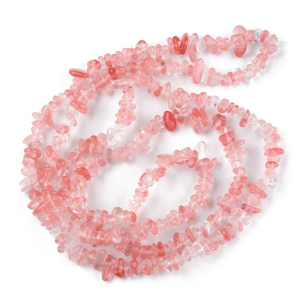 10 strand Cherry Quartz Glass Beads Strands Chip 1.5~4.5x3~13x2.5~8mm Hole: 0.6mm 30.94~31.97 inch(78.6~81.2cm) Cherry Quartz Glass