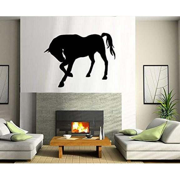 Decal ~ Horse Silhouette #4 ~ Wall or Window Decal (30" x 40", Black)