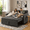 Light Grey-51.2, variant on 51.2" 3-in-1 Convertible Loveseat Sleeper: Pull-Out Futon Sofa Bed with Adjustable Backrest & Side Pocket for Living Room, Office, Apartment - Dark Grey