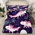 thumbnail image 2 of Castle Fairy Ocean Salamander 4-Piece Full Size Sheets for Teenagers,Marine Animal Bed Sheets,Wildlife Axolotl Lightweight Sheet Sets,Microfiber Bedroom Decor, 2 of 7